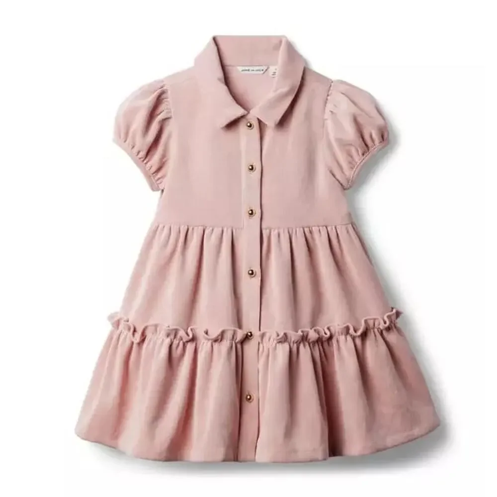 NWT❤️Janie and Jack Corduroy Puff Sleeve Shirt Dress sz12
